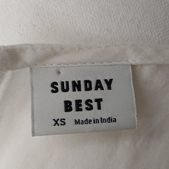 Aritzia Sunday Best Caddie Blouse Ruffled Embroidered Top White Size XS - Picture 9 of 9